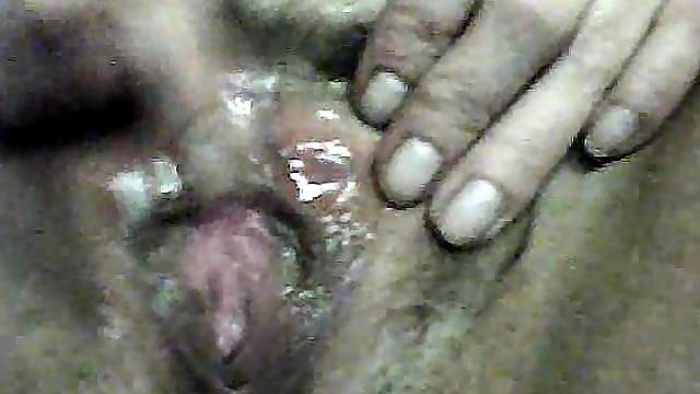 Up close view of her leaky pussy being rubbed