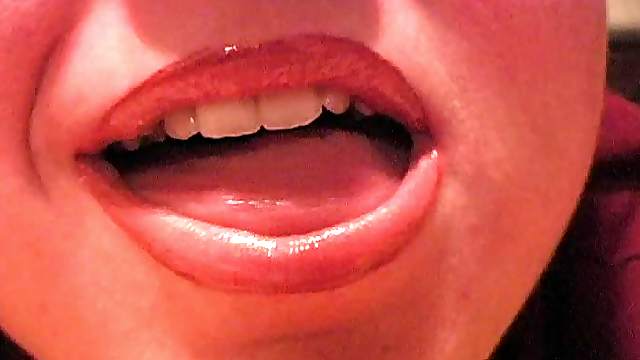 Mouth and lips fetish tease in close up