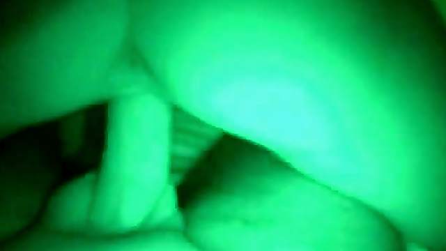 Teen takes dick from behind in night vision