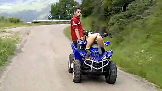 Girl fucked on a moving ATV