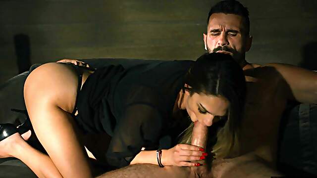 Manuel Ferrara and Athena Faris enjoy passionate sofa action