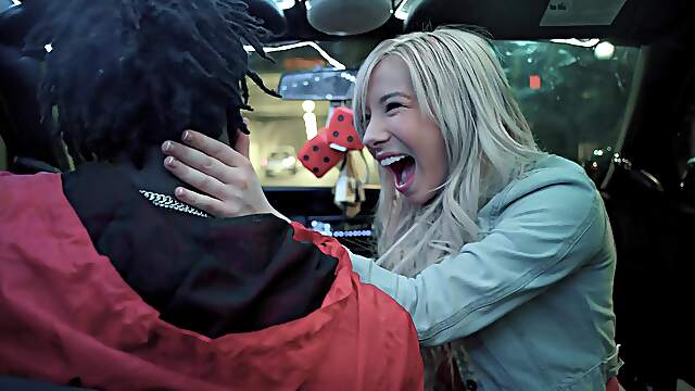 Blond babe Kenzie devours Louie's huge dick in HD