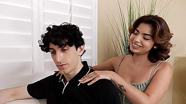 Nick stroking Hazel's hazelnut heart in a variety of positions