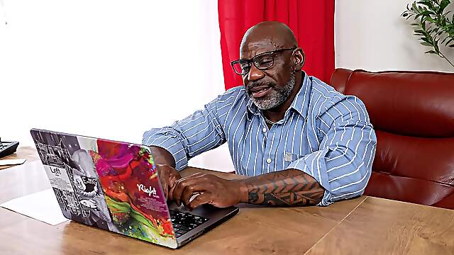 Big Black Cock Boss Dominic owns Submissive Damien in HD Office Orgies